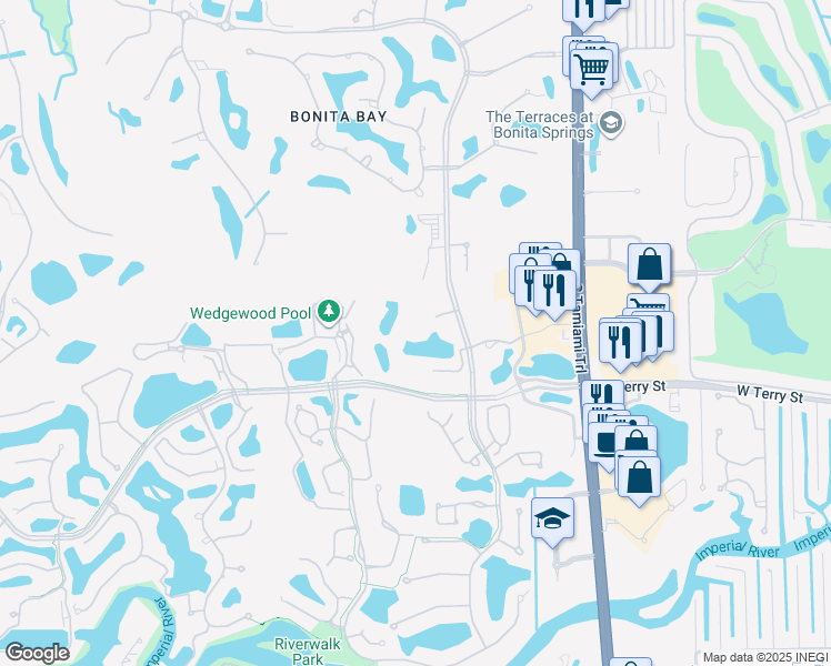 map of restaurants, bars, coffee shops, grocery stores, and more near 3641 Wild Pines Drive in Bonita Springs
