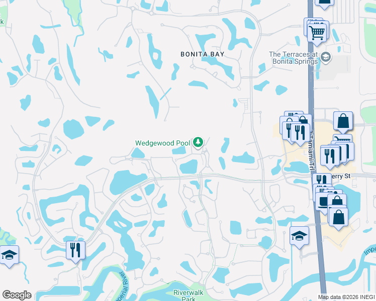 map of restaurants, bars, coffee shops, grocery stores, and more near 26891 Wedgewood Drive in Bonita Springs