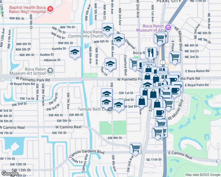 map of restaurants, bars, coffee shops, grocery stores, and more near in Boca Raton