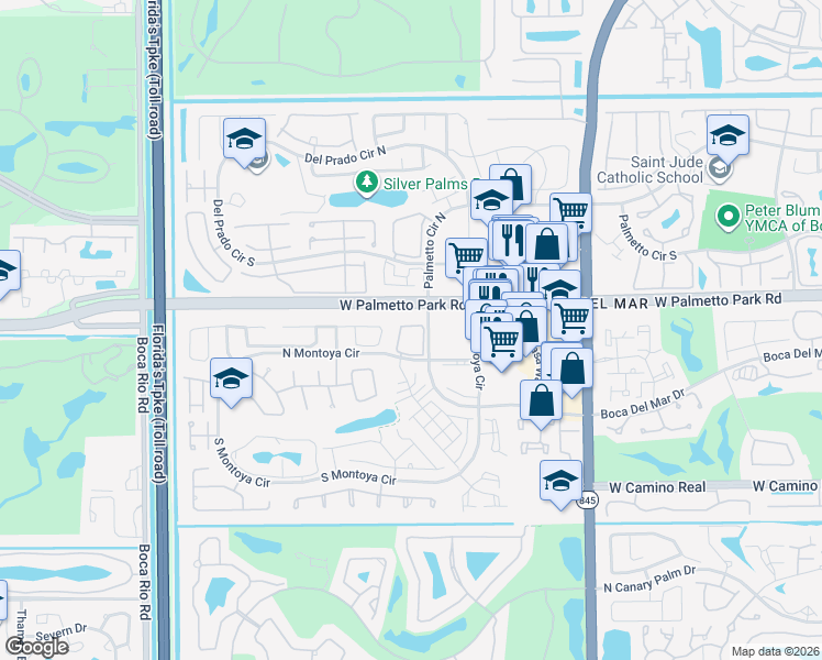 map of restaurants, bars, coffee shops, grocery stores, and more near 22120 Boca Del Mar Drive in Boca Raton