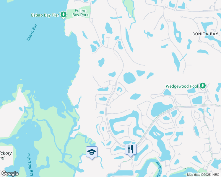 map of restaurants, bars, coffee shops, grocery stores, and more near 29626 Montego Pointe Court in Bonita Springs