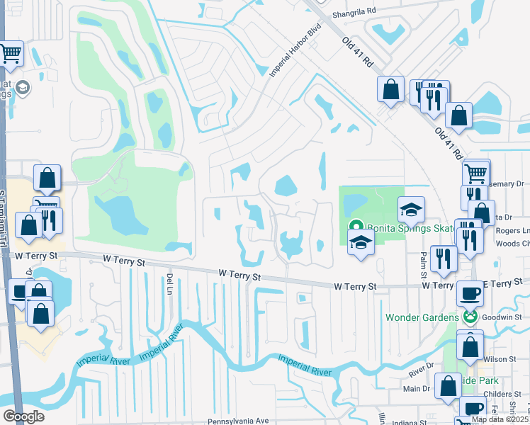 map of restaurants, bars, coffee shops, grocery stores, and more near 26720 Bonita Fairways Boulevard in Bonita Springs