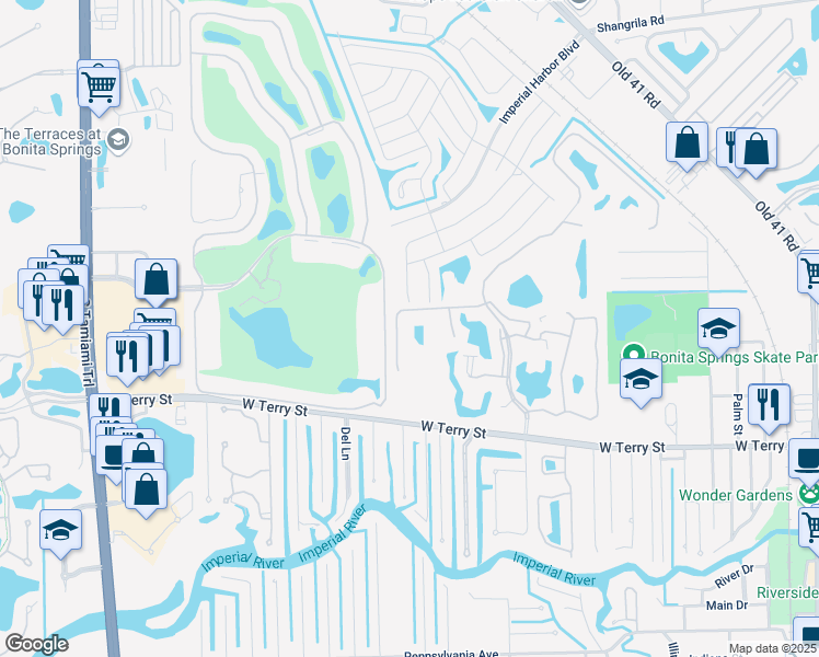 map of restaurants, bars, coffee shops, grocery stores, and more near 26640 Rosewood Pointe Drive in Bonita Springs