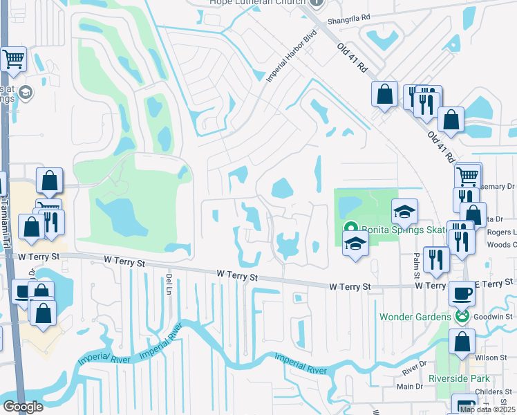 map of restaurants, bars, coffee shops, grocery stores, and more near 26720 Bonita Fairways Boulevard in Bonita Springs