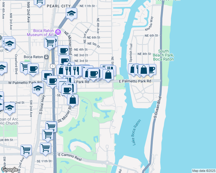 map of restaurants, bars, coffee shops, grocery stores, and more near in Boca Raton