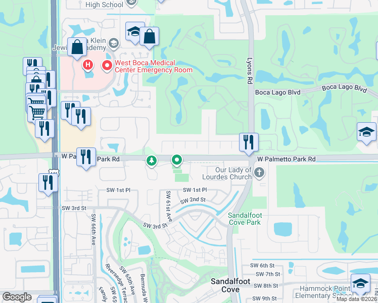 map of restaurants, bars, coffee shops, grocery stores, and more near 21911 Pine Trce in Boca Raton