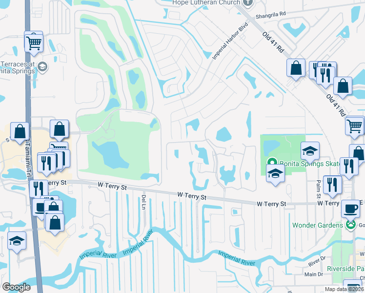 map of restaurants, bars, coffee shops, grocery stores, and more near 26660 Rosewood Pointe Drive in Bonita Springs
