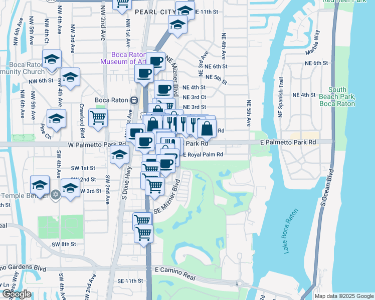 map of restaurants, bars, coffee shops, grocery stores, and more near in Boca Raton