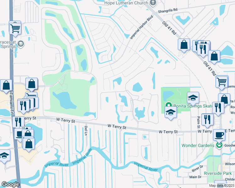 map of restaurants, bars, coffee shops, grocery stores, and more near 26660 Rosewood Pointe Drive in Bonita Springs