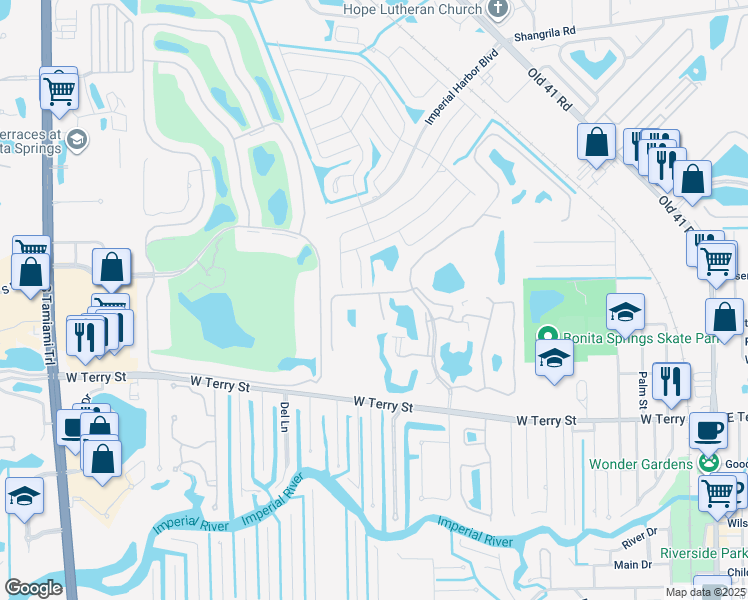 map of restaurants, bars, coffee shops, grocery stores, and more near 26660 Rosewood Pointe Drive in Bonita Springs