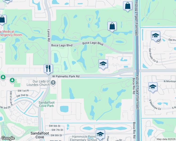 map of restaurants, bars, coffee shops, grocery stores, and more near 21854 Cypress Circle in Boca Raton