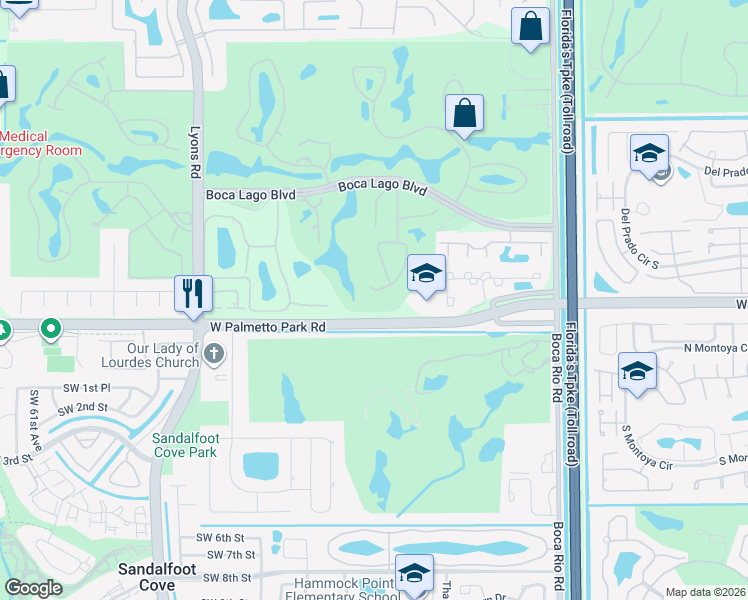 map of restaurants, bars, coffee shops, grocery stores, and more near 21854 Cypress Circle in Boca Raton