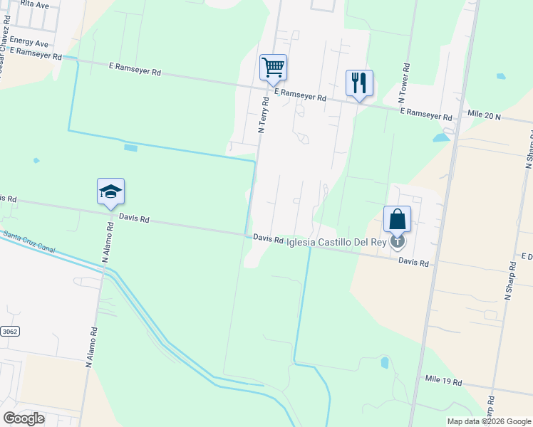 map of restaurants, bars, coffee shops, grocery stores, and more near 5303 Meadow Lane in Edinburg