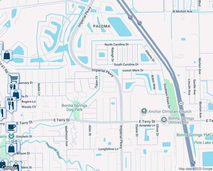 map of restaurants, bars, coffee shops, grocery stores, and more near 11200 Tango Drive in Bonita Springs