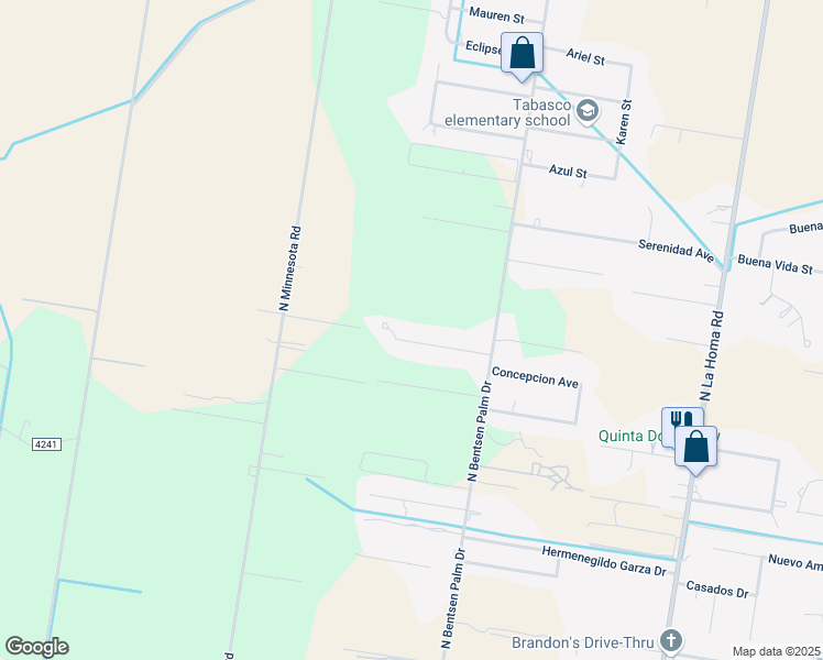 map of restaurants, bars, coffee shops, grocery stores, and more near 4104 Concepcion Avenue in Mission