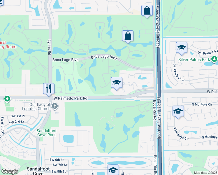 map of restaurants, bars, coffee shops, grocery stores, and more near 21910 Cypress Drive in Boca Raton