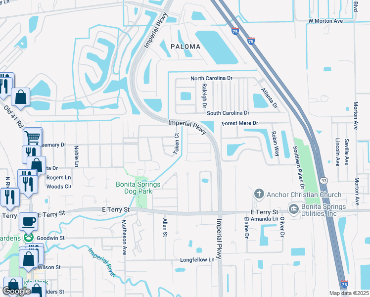 map of restaurants, bars, coffee shops, grocery stores, and more near 11200 Tango Drive in Bonita Springs