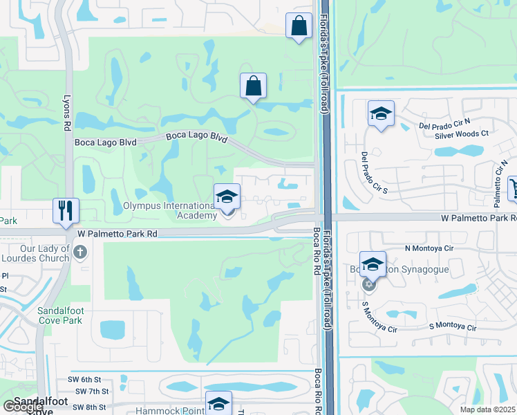 map of restaurants, bars, coffee shops, grocery stores, and more near 8140 Mizner Lane in Boca Raton