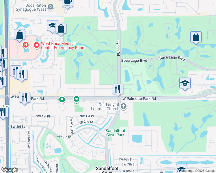 map of restaurants, bars, coffee shops, grocery stores, and more near 9101 Old Pine Road in Boca Raton