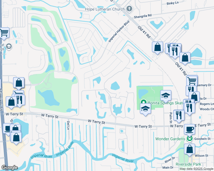 map of restaurants, bars, coffee shops, grocery stores, and more near 26720 Bonita Fairways Boulevard in Bonita Springs