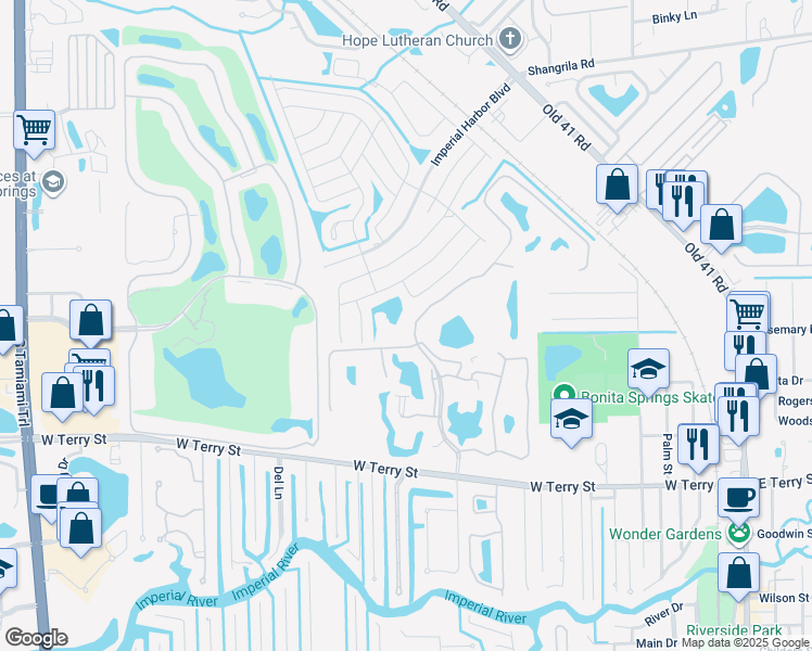 map of restaurants, bars, coffee shops, grocery stores, and more near 26720 Bonita Fairways Boulevard in Bonita Springs
