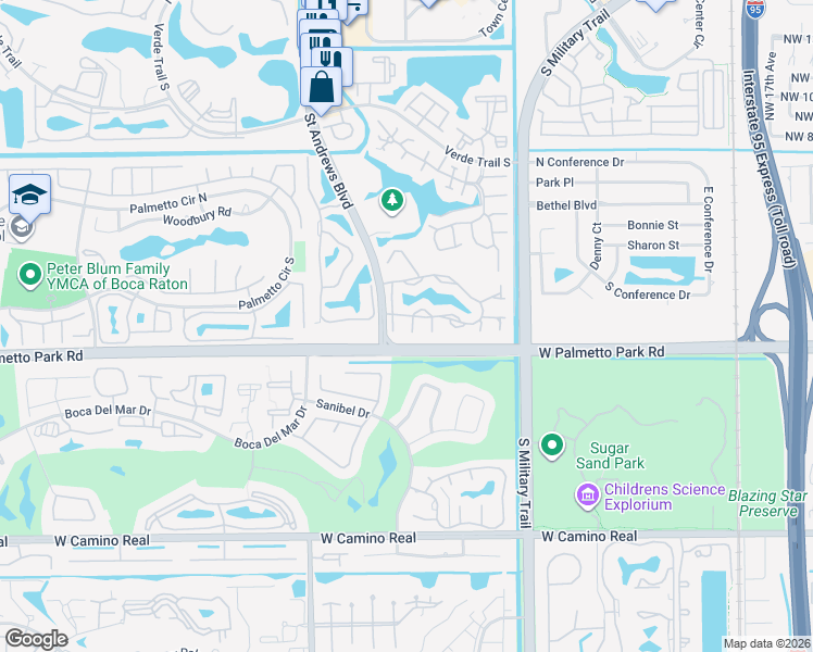 map of restaurants, bars, coffee shops, grocery stores, and more near 5791 Coach House Circle in Boca Raton