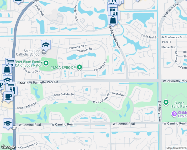 map of restaurants, bars, coffee shops, grocery stores, and more near 6247 Old Court Road in Boca Raton