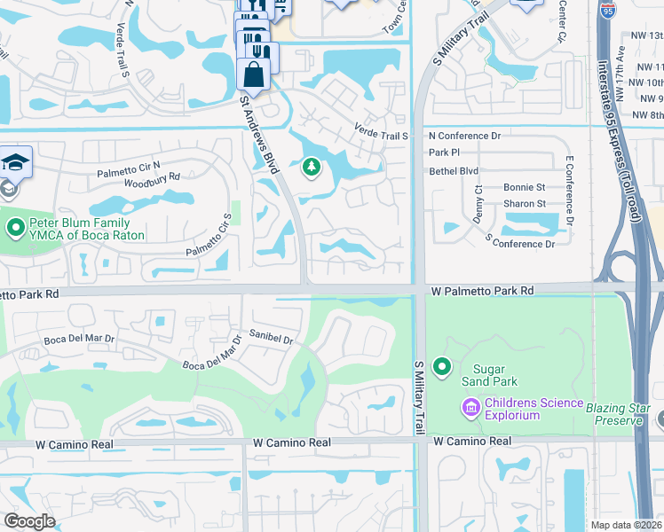 map of restaurants, bars, coffee shops, grocery stores, and more near 5780 Coach House Circle in Boca Raton