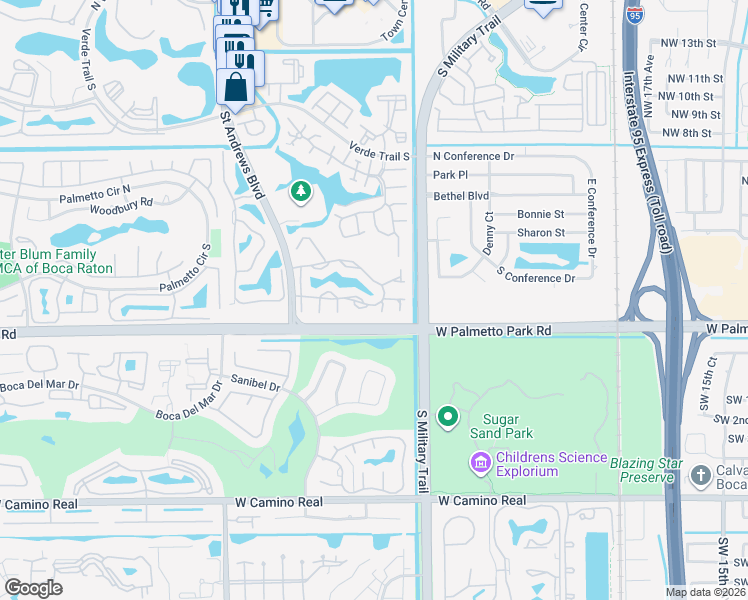map of restaurants, bars, coffee shops, grocery stores, and more near 5731 Coach House Circle in Boca Raton