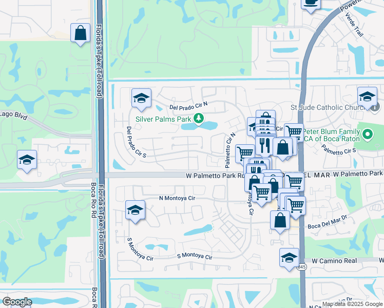map of restaurants, bars, coffee shops, grocery stores, and more near 7482 Courtyard Run East in Boca Raton