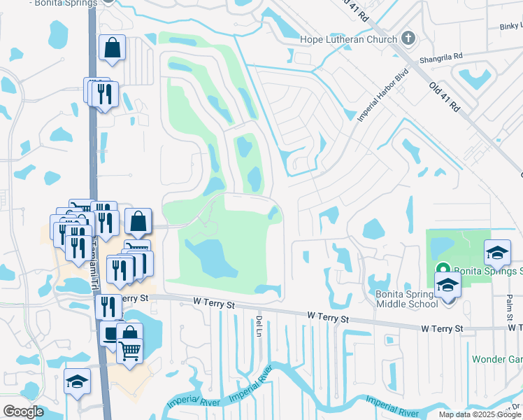 map of restaurants, bars, coffee shops, grocery stores, and more near 9300 Highland Woods Boulevard in Bonita Springs