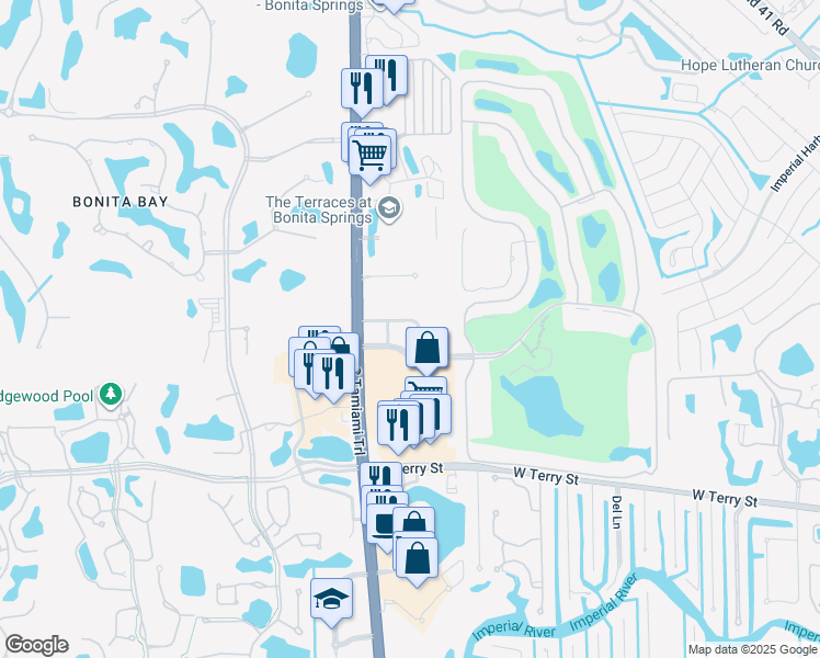 map of restaurants, bars, coffee shops, grocery stores, and more near 8870 Brighton Lane in Bonita Springs