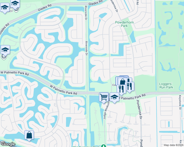 map of restaurants, bars, coffee shops, grocery stores, and more near 11917 Sandlake Drive in Boca Raton