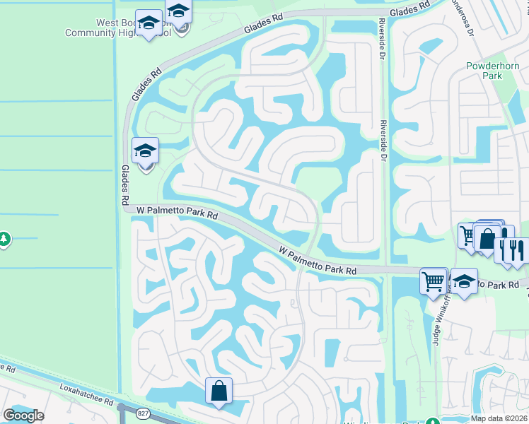 map of restaurants, bars, coffee shops, grocery stores, and more near 12450 Antille Drive in Boca Raton