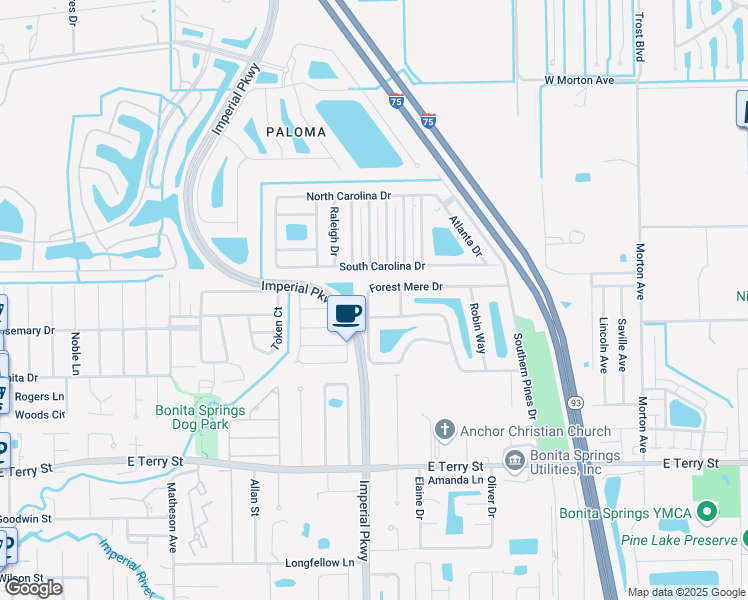 map of restaurants, bars, coffee shops, grocery stores, and more near 11541 Red Hibiscus Drive in Bonita Springs