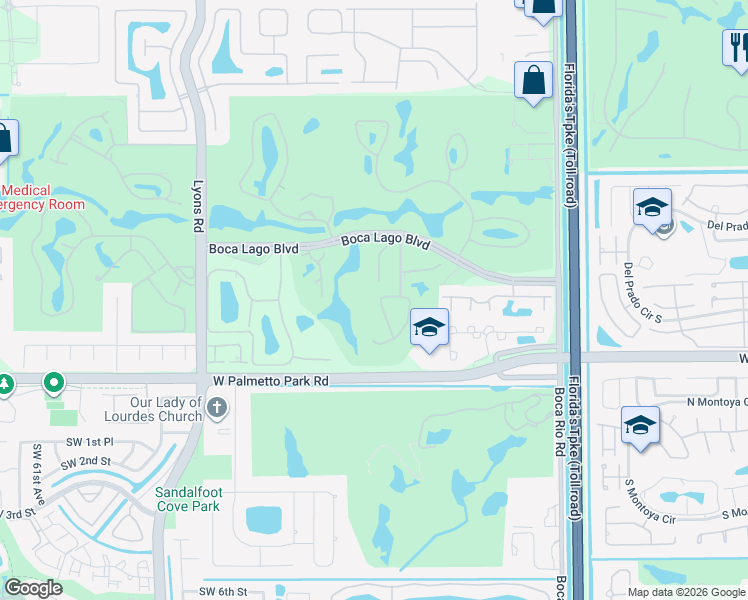 map of restaurants, bars, coffee shops, grocery stores, and more near 21918 Cypress Drive in Boca Raton