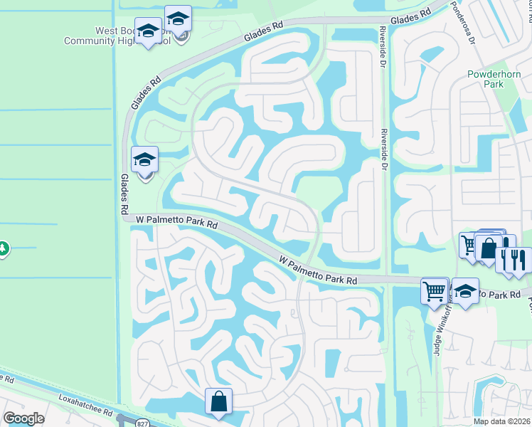 map of restaurants, bars, coffee shops, grocery stores, and more near 12450 Antille Drive in Boca Raton