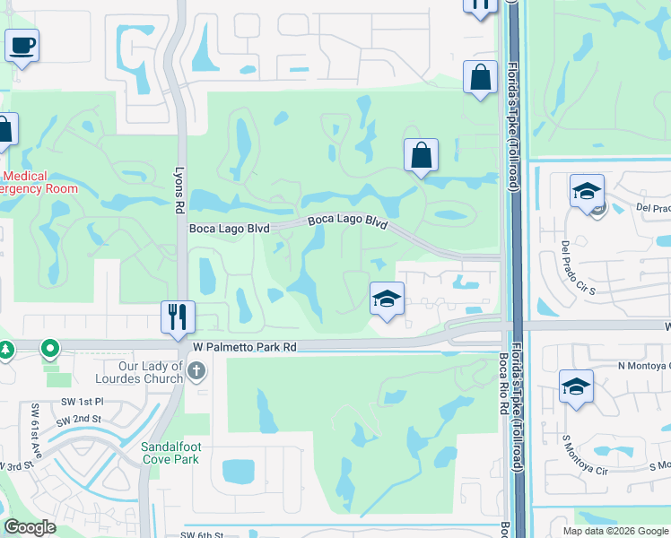 map of restaurants, bars, coffee shops, grocery stores, and more near 21918-21920 Cypress Drive in Boca Raton
