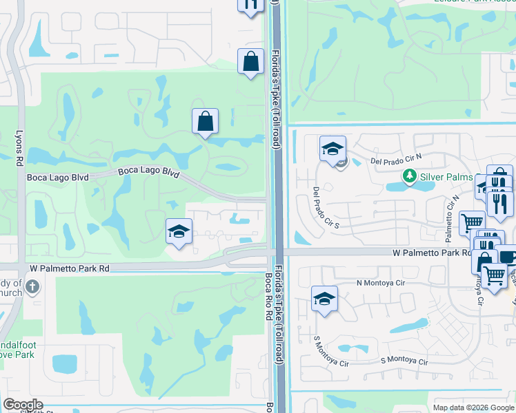 map of restaurants, bars, coffee shops, grocery stores, and more near 8121 Hampton Wood Drive in Boca Raton