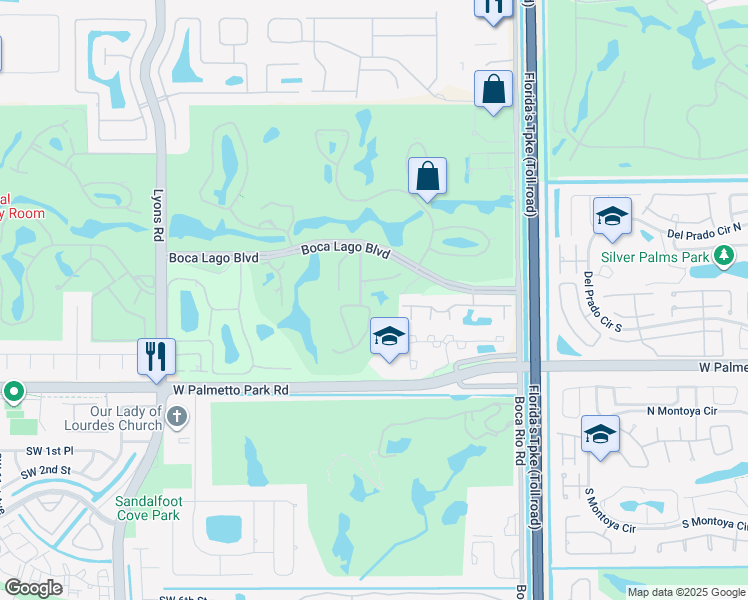 map of restaurants, bars, coffee shops, grocery stores, and more near 8334 Cypress Lane in Boca Raton