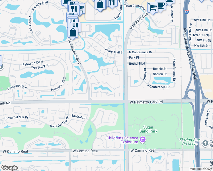 map of restaurants, bars, coffee shops, grocery stores, and more near 5456 Fox Hollow Drive in Boca Raton