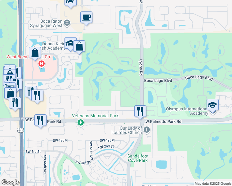 map of restaurants, bars, coffee shops, grocery stores, and more near 21748 High Pine Trail in Boca Raton