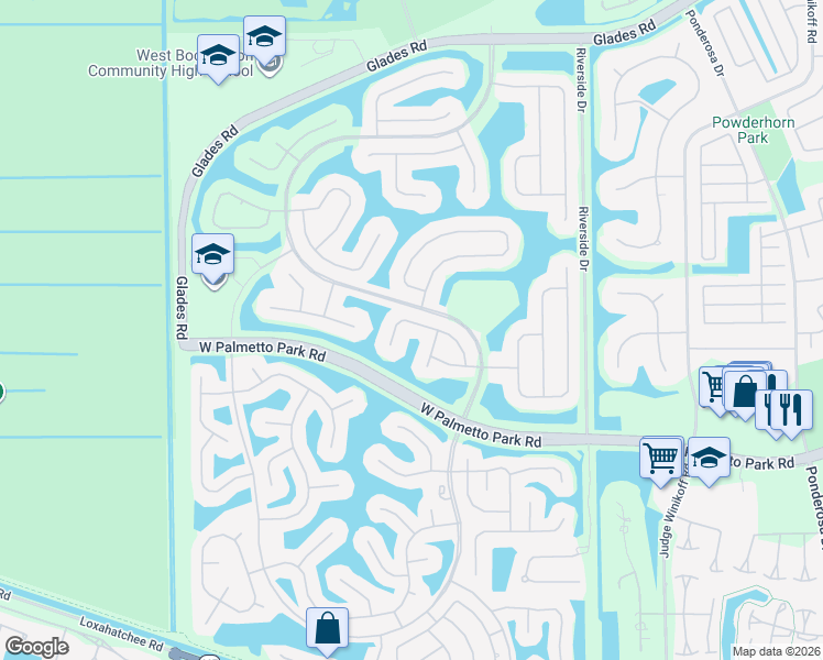 map of restaurants, bars, coffee shops, grocery stores, and more near 12407 Antille Drive in Boca Raton