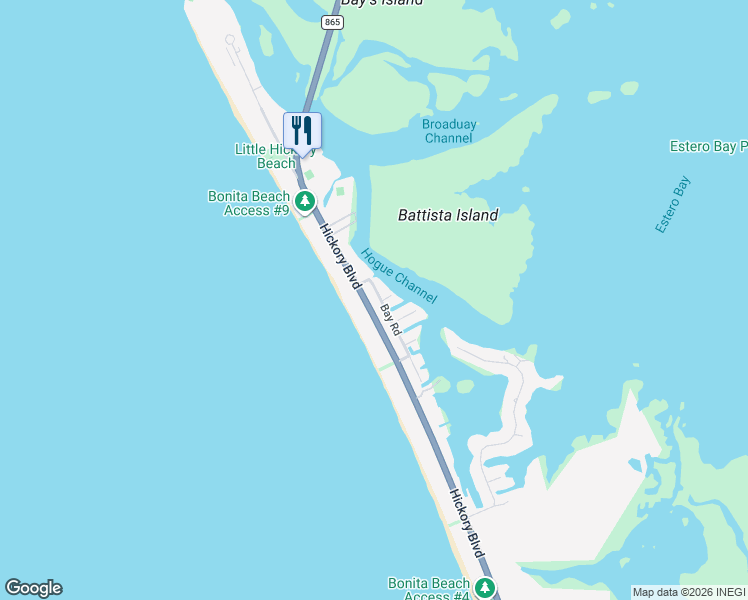 map of restaurants, bars, coffee shops, grocery stores, and more near 26427 Bay Road in Bonita Springs