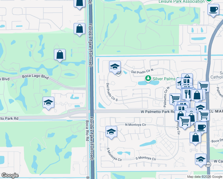 map of restaurants, bars, coffee shops, grocery stores, and more near 7835 Stanway Place in Boca Raton