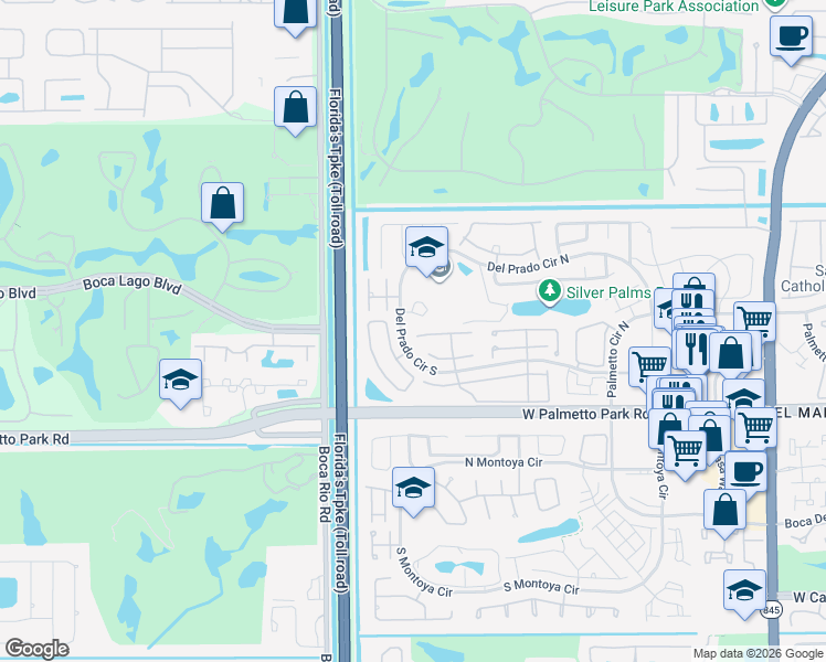 map of restaurants, bars, coffee shops, grocery stores, and more near 7835 Stanway Place in Boca Raton
