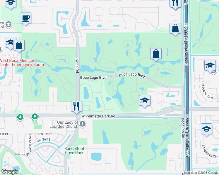 map of restaurants, bars, coffee shops, grocery stores, and more near 21691 Tall Palm Circle in Boca Raton