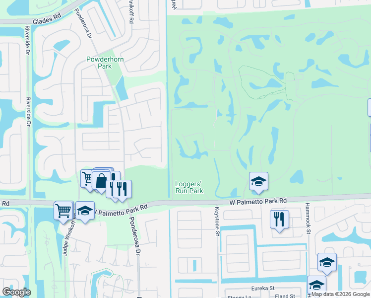 map of restaurants, bars, coffee shops, grocery stores, and more near 11146 Highland Circle in Boca Raton