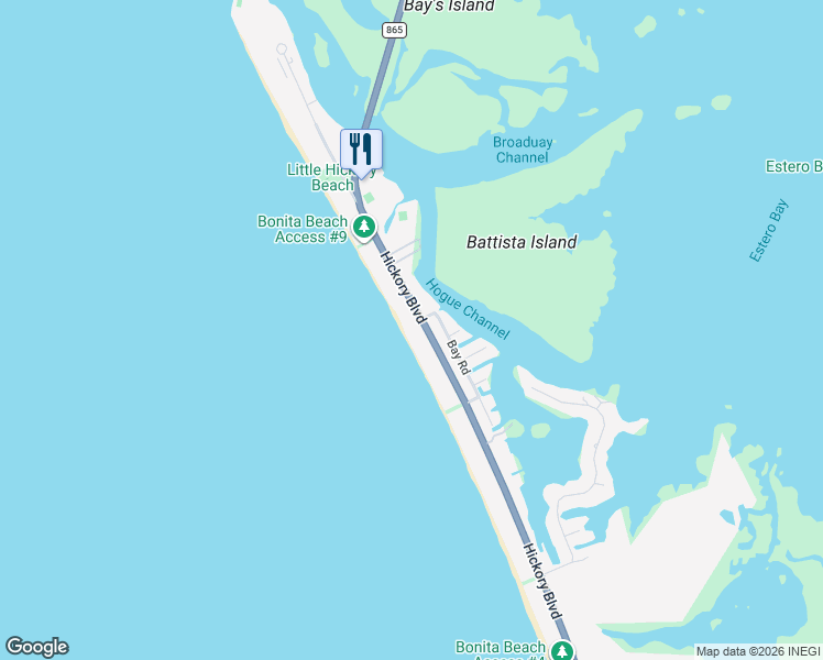 map of restaurants, bars, coffee shops, grocery stores, and more near 26398 Hickory Boulevard in Bonita Springs