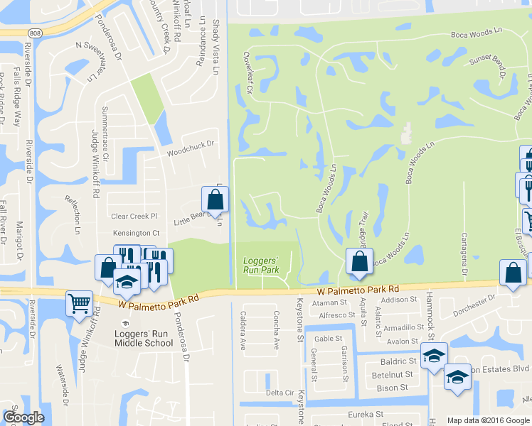 map of restaurants, bars, coffee shops, grocery stores, and more near 11146 Highland Circle in Boca Raton
